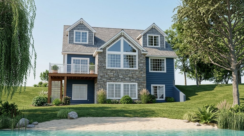Exterior - Rear Elevation 2 for Beach House Plan #1064-27 - 3 bed, 2.5 bath