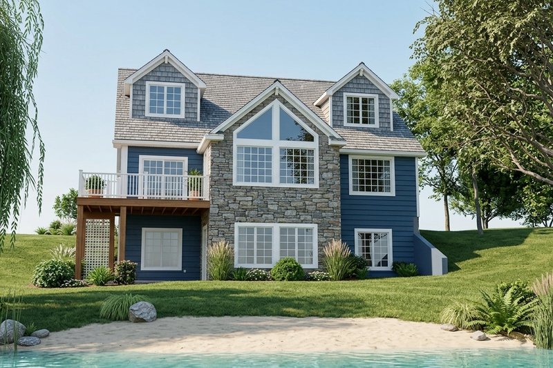 Exterior - Rear Elevation 2 for Beach House Plan #1064-27 - 3 bed, 2.5 bath