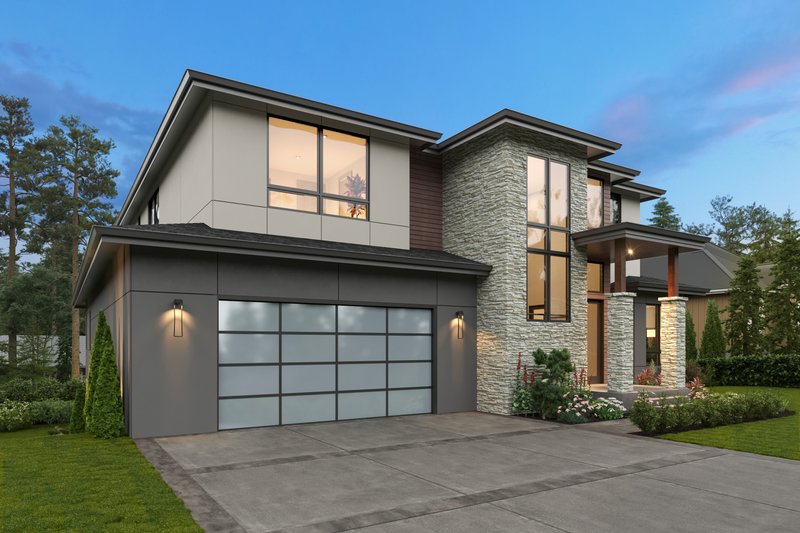 Dream House Plan - Exterior - Front Elevation 4 for Contemporary House Plan #1066-283 - 6 bed, 6.5 bath