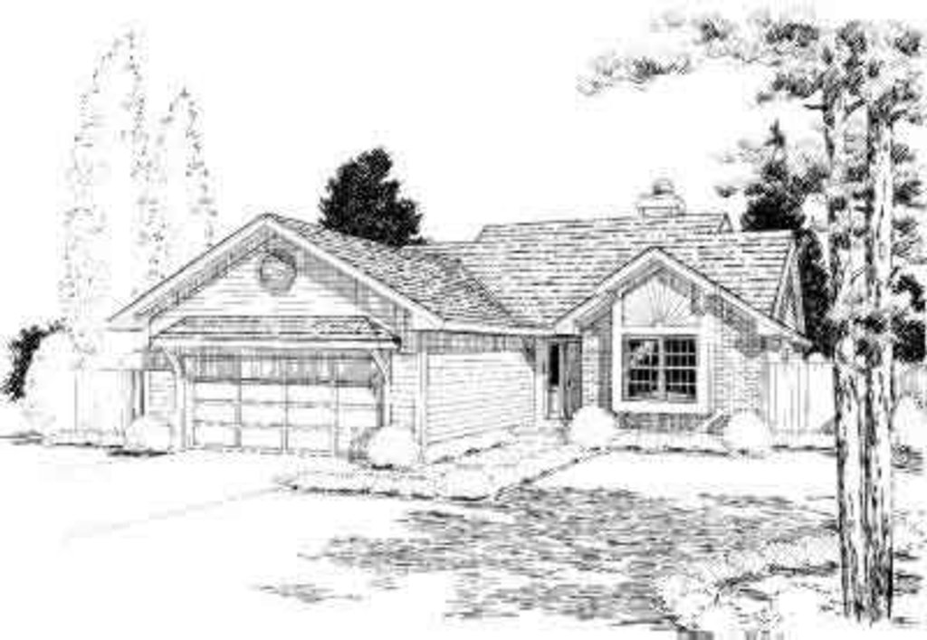 Exterior - Front Elevation 2 for Traditional House Plan #312-128 - 2 bed, 2 bath