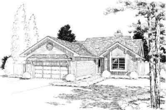 Exterior - Front Elevation for Traditional House Plan #312-128 - 2 bed, 2 bath