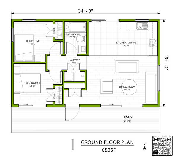 Contemporary Floor Plan - Main Floor Plan #1106-1