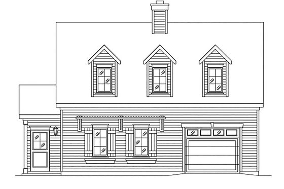 Exterior - Front Elevation 3 for Country House Plan #22-603 - 1 bed, 1.5 bath