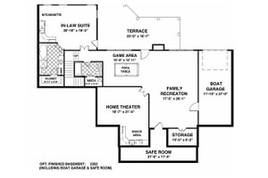 Floor Plan - Lower Floor for Southern House Plan #56-589 - 3 bed, 3 bath