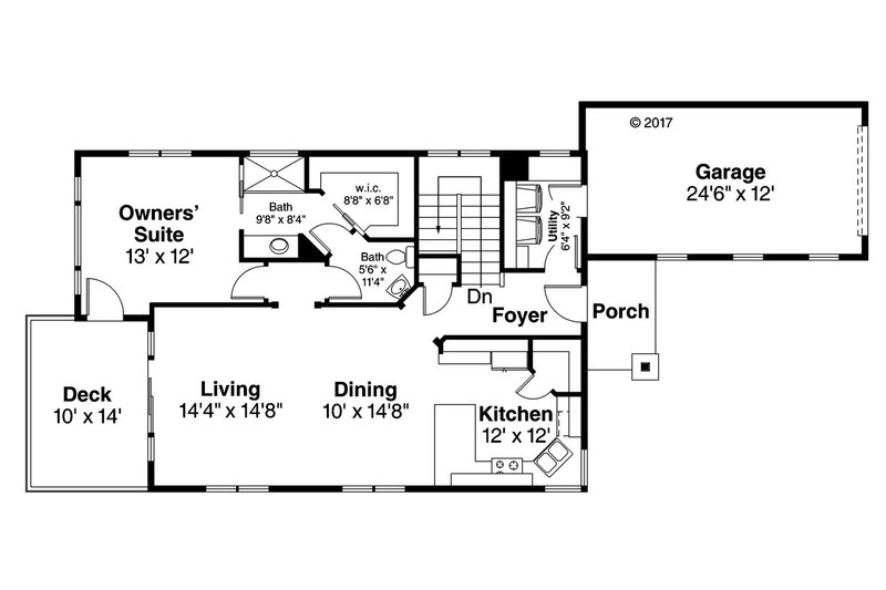 Architectural House Design - Floor Plan - Main Floor for Traditional House Plan #124-1046 - 3 bed, 2.5 bath