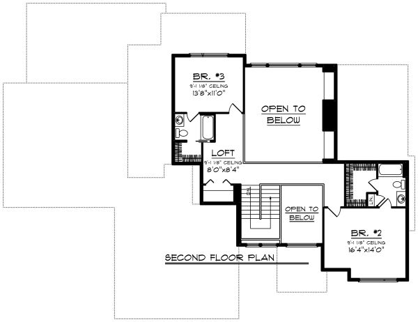 Home Plan - Modern Floor Plan - Upper Floor Plan #70-1284