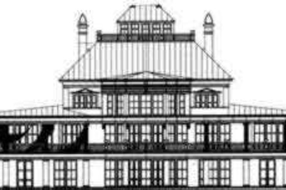 Exterior - Rear Elevation for European House Plan #119-184 - 4 bed, 5.5 bath