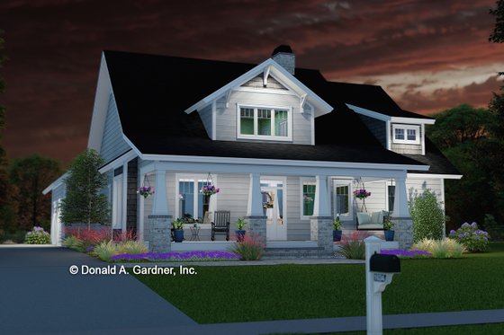 Exterior - Front Elevation 4 for Bungalow House Plan #929-1166 - 3 bed, 2.5 bath
