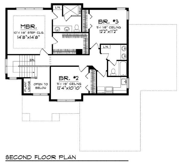 House Blueprint - Craftsman Floor Plan - Upper Floor Plan #70-933