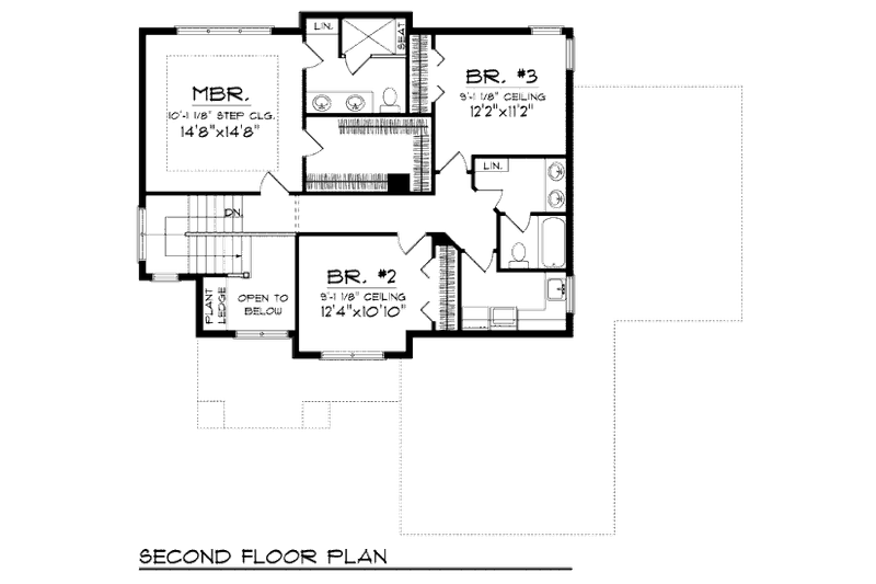 House Plan Design - Floor Plan - Upper Floor for Craftsman House Plan #70-933 - 3 bed, 2.5 bath