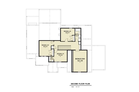 Floor Plan - Upper Floor for Farmhouse House Plan #1070-197 - 4 bed, 2.5 bath