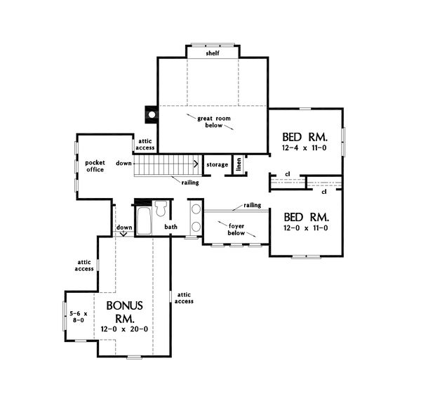 Farmhouse Floor Plan - Upper Floor Plan #929-1115