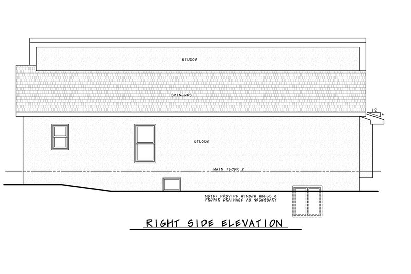 House Design - Exterior - Other Elevation 3 for Contemporary House Plan #20-2573 - 3 bed, 2.5 bath