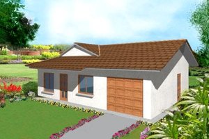 Ranch Exterior - Front Elevation Plan #1-137