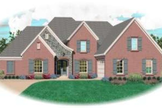 Exterior - Front Elevation for European House Plan #81-1265 - 4 bed, 3 bath