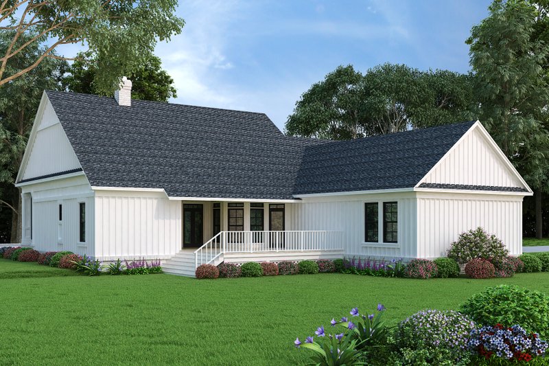 Architectural House Design - Exterior - Rear Elevation for Farmhouse House Plan #45-584 - 3 bed, 2 bath