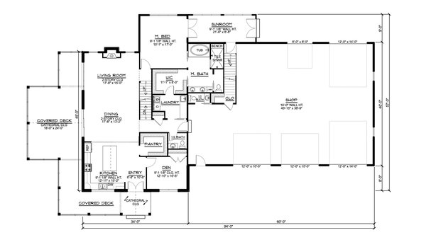 Barndominium Floor Plan - Main Floor Plan #1064-223