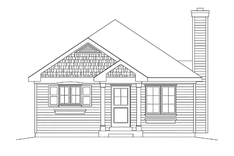 House Blueprint - Exterior - Front Elevation 3 for Ranch House Plan #22-613 - 3 bed, 1 bath