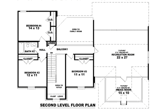 Floor Plan - Upper Floor for European House Plan #81-13724 - 4 bed, 2.5 bath