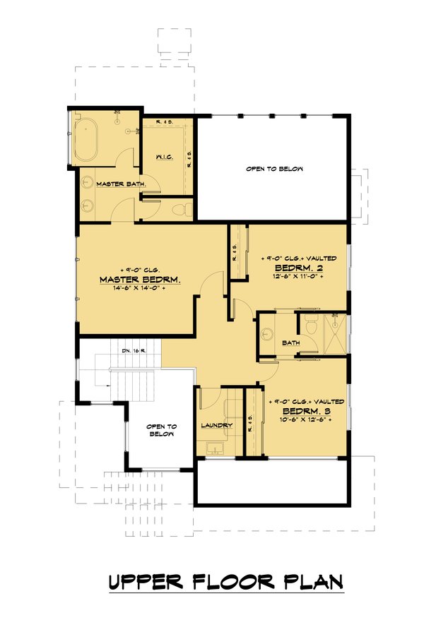 Contemporary Floor Plan - Upper Floor Plan #1066-183