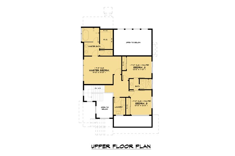 House Blueprint - Floor Plan - Upper Floor for Contemporary House Plan #1066-183 - 5 bed, 4.5 bath
