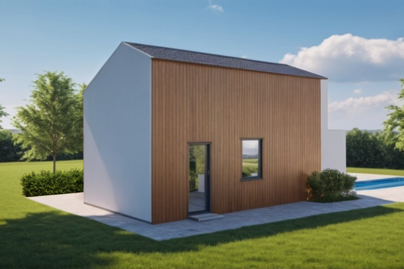 House Blueprint - Exterior - Rear Elevation for Contemporary House Plan #542-24 - 1 bed, 1 bath