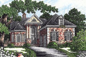 Architectural House Design - Exterior - Front Elevation for Southern House Plan #30-369 - 3 bed, 3.5 bath