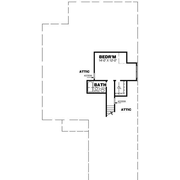 European Floor Plan - Upper Floor Plan #34-188