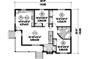 Country Style House Plan - 3 Beds 1 Baths 1196 Sq/Ft Plan #25-4457 