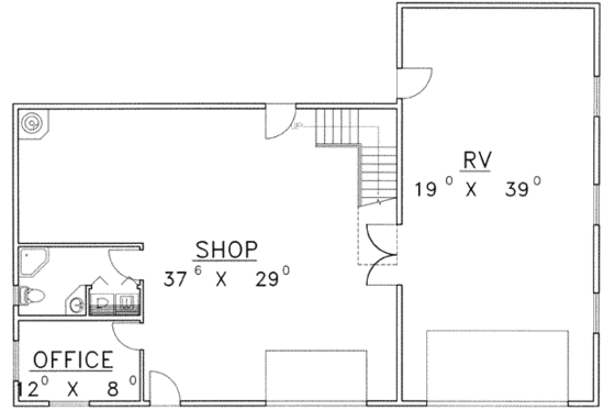 Floor Plan - Main Floor for Traditional House Plan #117-357, 1 bath