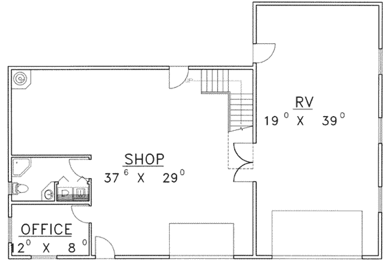 Home Plan - Floor Plan - Main Floor for Traditional House Plan #117-357, 1 bath