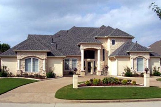 Exterior - Front Elevation for European House Plan #84-343 - 3 bed, 3.5 bath