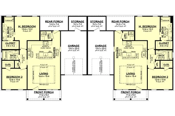 Floor Plan - Main Floor for Farmhouse House Plan #430-358 - 4 bed, 4 bath