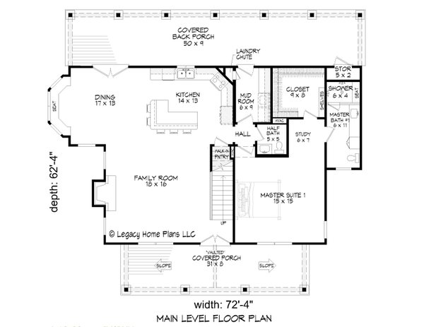 Southern Floor Plan - Main Floor Plan #932-861