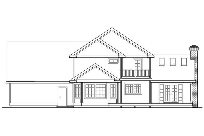 Home Plan - Exterior - Rear Elevation for Traditional House Plan #124-180 - 3 bed, 2.5 bath