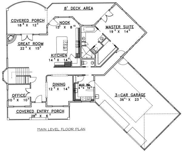 Dream House Plan - Bungalow Floor Plan - Main Floor Plan #117-578