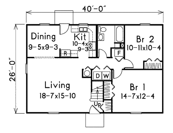 Colonial Floor Plan - Main Floor Plan #57-225