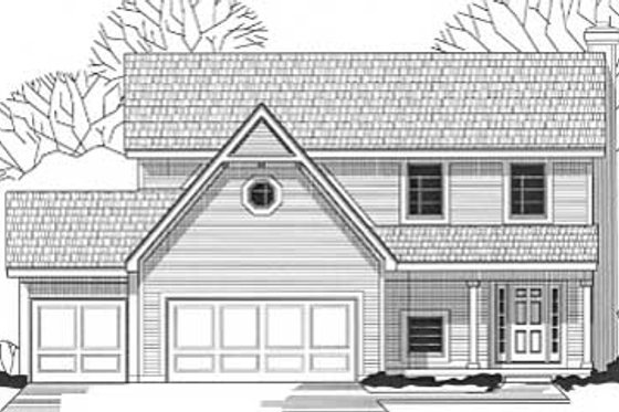 Exterior - Front Elevation for Traditional House Plan #67-476 - 3 bed, 2.5 bath