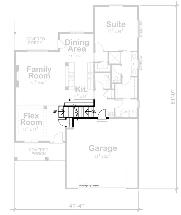 Architectural House Design - Modern Floor Plan - Lower Floor Plan #20-2491