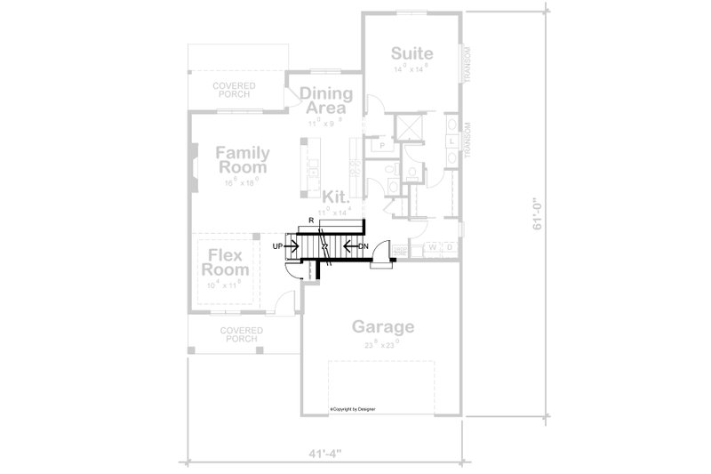 House Plan Design - Floor Plan - Lower Floor for Modern House Plan #20-2491 - 3 bed, 2.5 bath