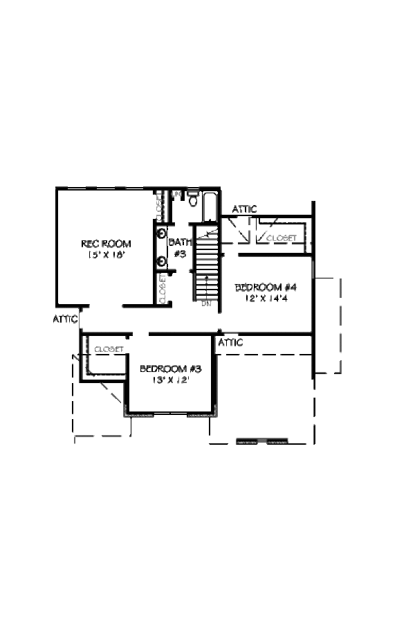 European Floor Plan - Upper Floor Plan #424-15