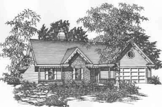 Exterior - Front Elevation for Traditional House Plan #329-150 - 3 bed, 2 bath