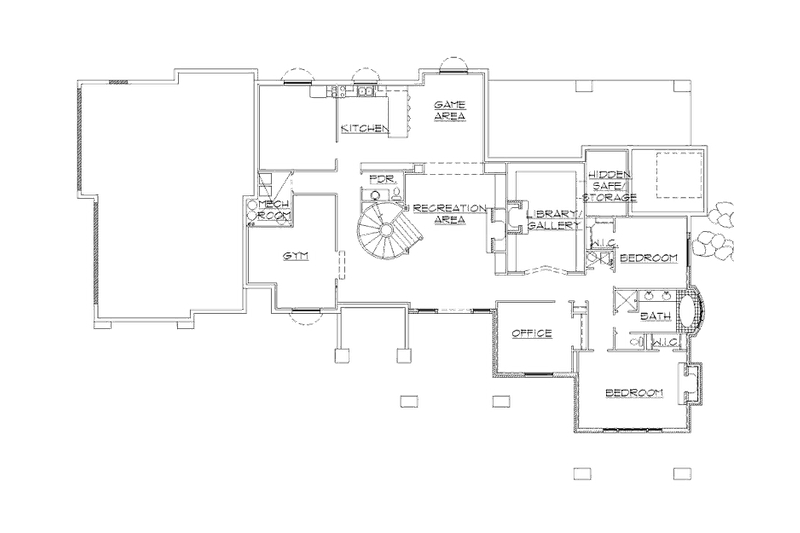 House Design - Floor Plan - Lower Floor for European House Plan #5-429 - 5 bed, 4 bath