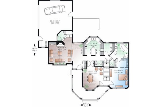 Floor Plan - Main Floor for Victorian House Plan #23-750 - 4 bed, 3.5 bath