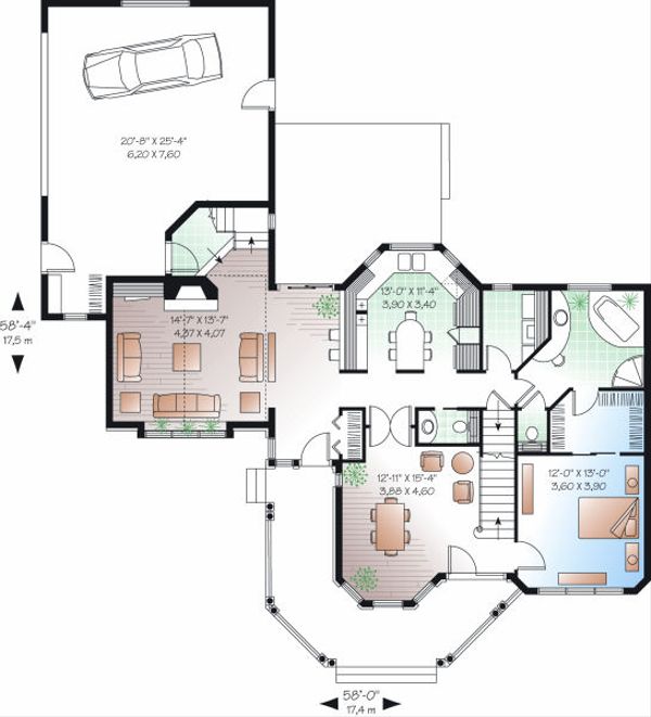 House Design - Victorian Floor Plan - Main Floor Plan #23-750