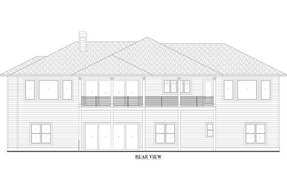 Exterior - Rear Elevation for Contemporary House Plan #437-136 - 4 bed, 4 bath