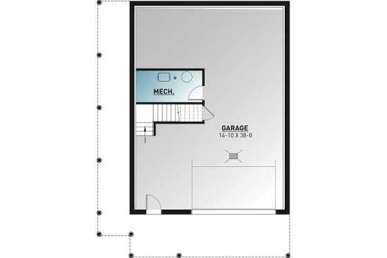 Floor Plan - Lower Floor for Cottage House Plan #23-2718 - 4 bed, 3 bath