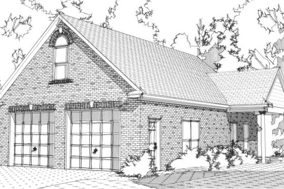 Exterior - Front Elevation for Traditional House Plan #63-331, 1 bath