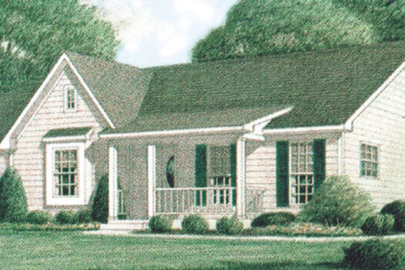 House Blueprint - Country Exterior - Front Elevation Plan #34-102