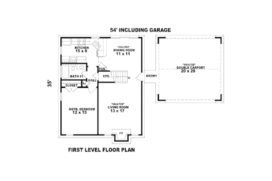 Floor Plan - Main Floor for Modern House Plan #81-13768 - 3 bed, 2 bath